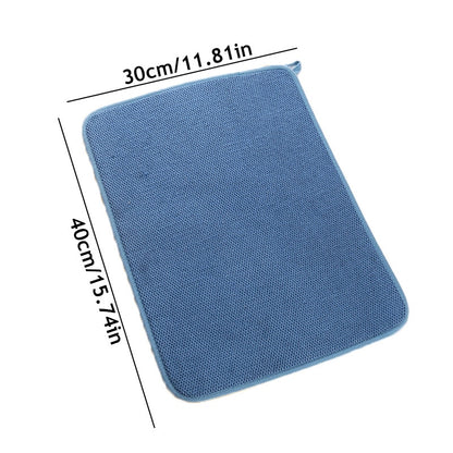 30x40cm Dish Drying Mat In The Cupboard Drying Mats Microfiber Absorbent Table Placemat Non-Slip Heat Resistant Drain Drying Pad