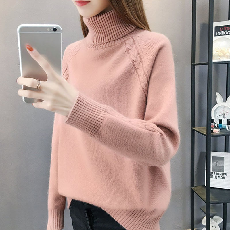 Velvet Knitwear Sweater Pure Color Korean Fluffy