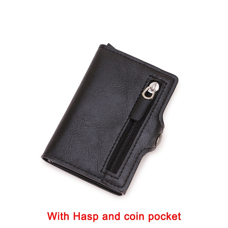 Carbon Fiber Rfid Card Holder Men Wallets Money Bag Zipper Purse Small Leather Mini Slim Wallets Vallet Carteira Masculina