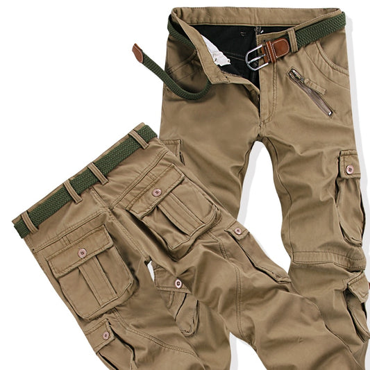 Men Winter Pants Thick Warm Cargo Pant Casual Fleece Pocket Fur
