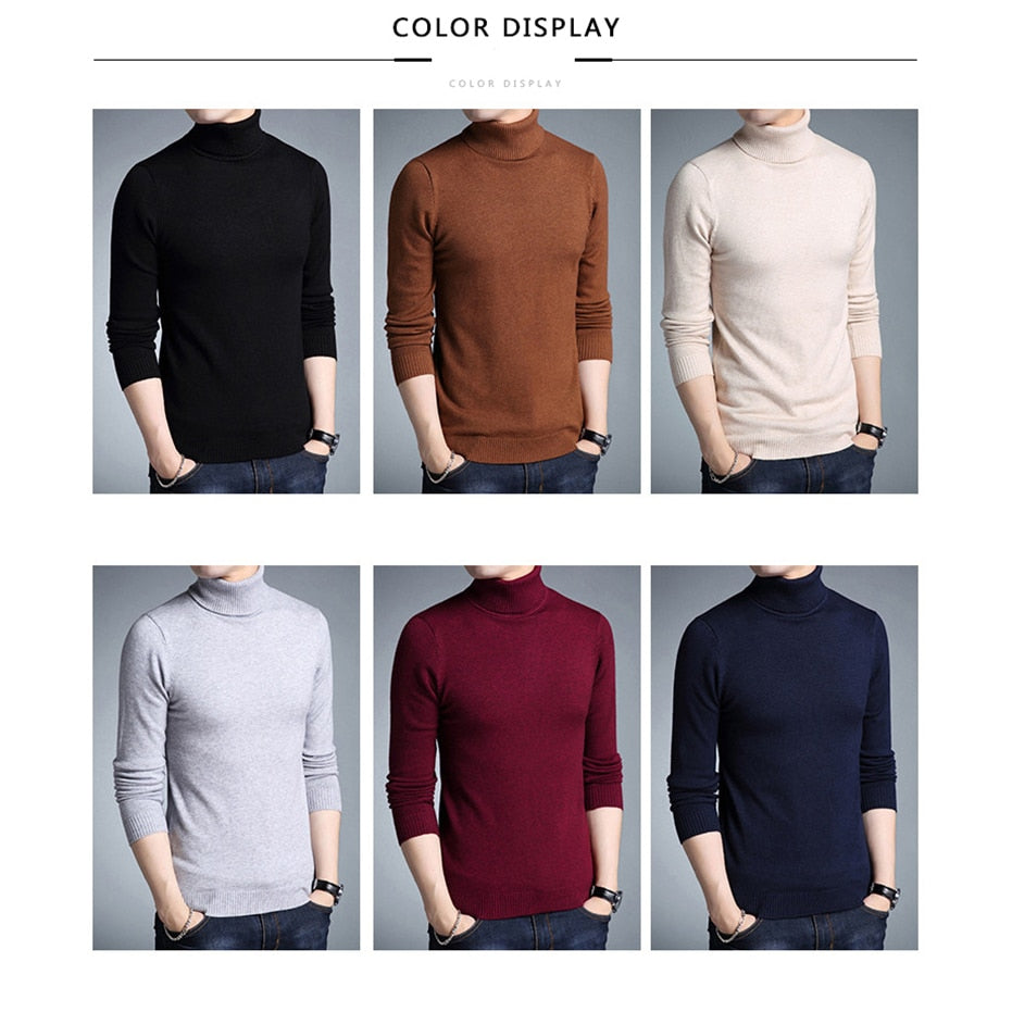 Thin Thickened Men's Base Coat Turtleneck Sweater