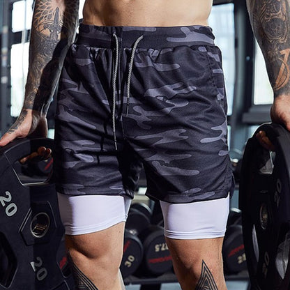 Sport Shorts Männer Sportswear Doppel-deck Laufhose