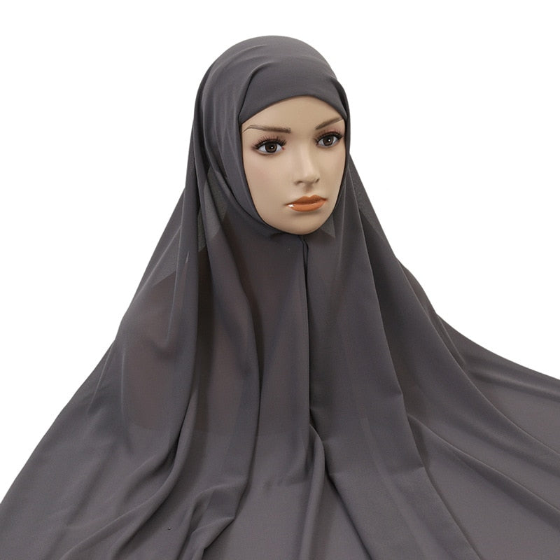 Muslimische Frauen Chiffon Hijab Mit Kappe Motorhaube instant