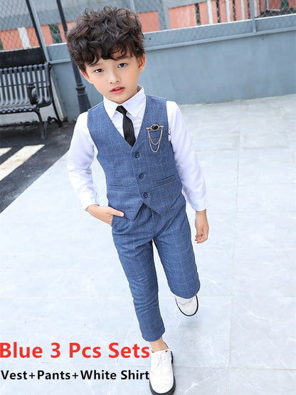 Blazer Kids Vest Wedding Clothing Set Toddler Formal Dress Suit