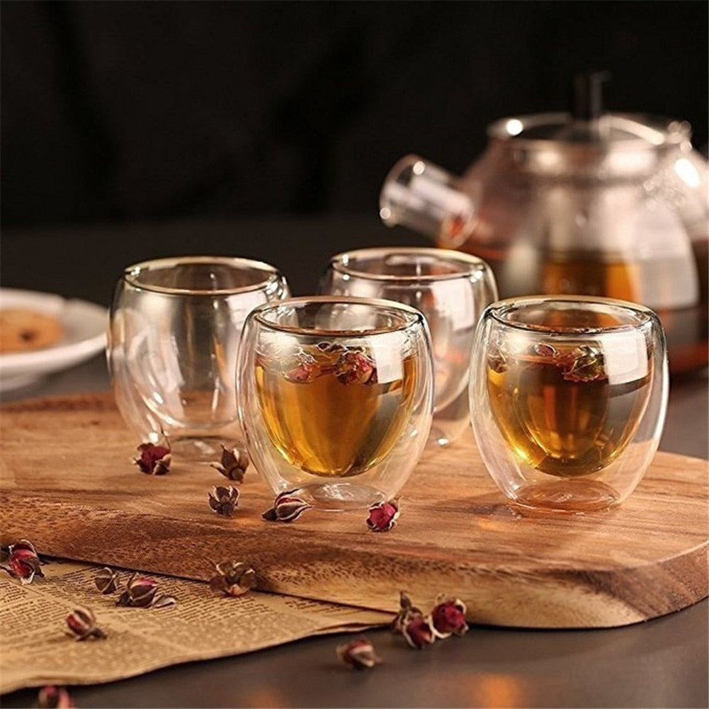 Einfachheit hitze beständige doppelwandige Schuss Wein Bier Glas Espresso Kaffeetasse Tee Set Tasse 80-450ml Tee tasse Gläser kreativ
