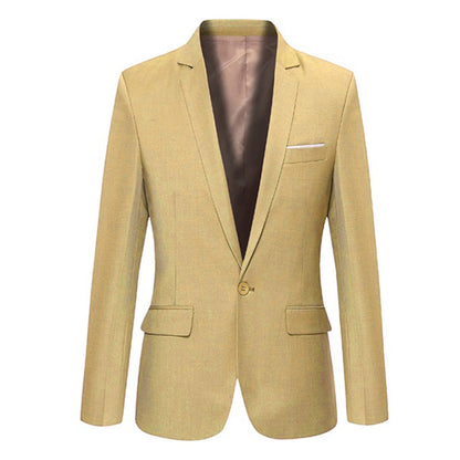 Men Blazer Slim Autumn Suit Blazer Business Formal Party