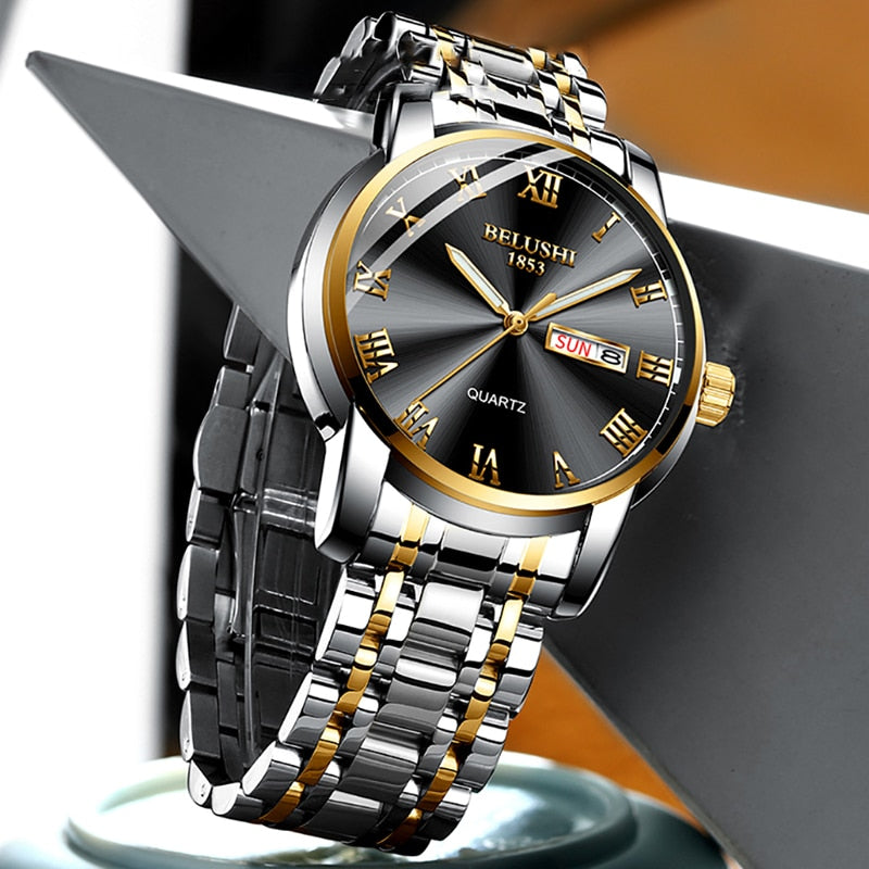 Stainless Steel Business Date Watch Waterproof