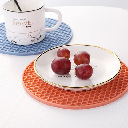 Silicone Mat Coaster Food Grade Material Placemat Non-slip Table Mat Kitchen Accessories Gadgets Round Cup Mat