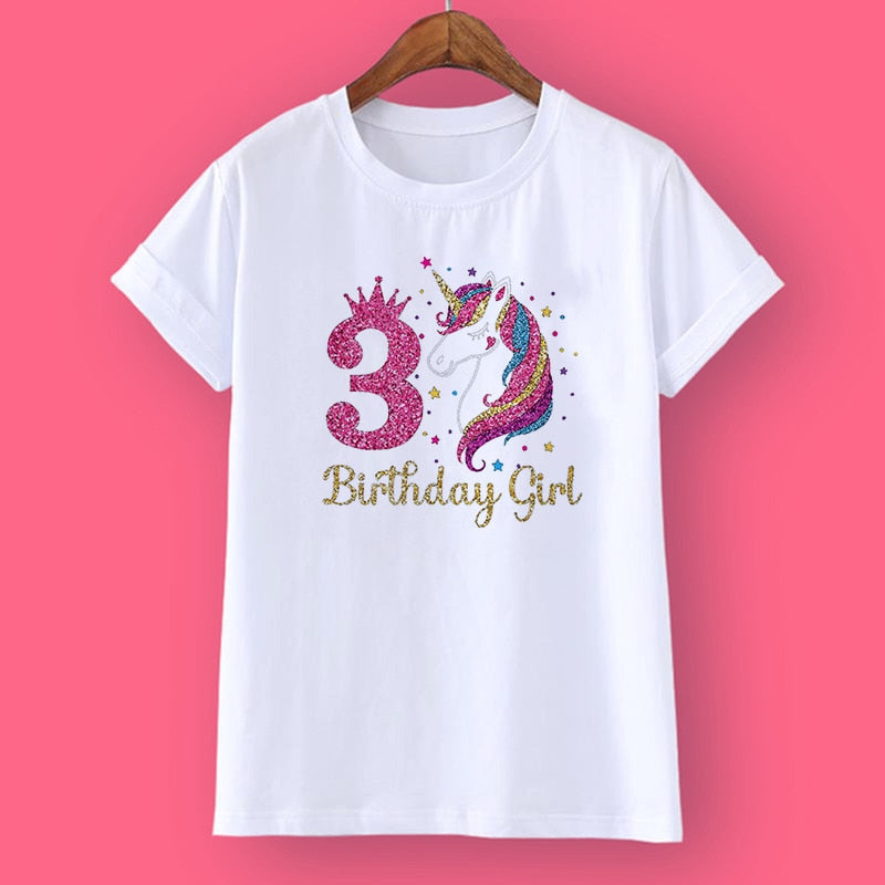 Unicorn Birthday Shirt 1-12 Birthday T-Shirt Wild