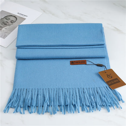 Winter Cashmere Scarf Women Thick Warm Pashmina Scarves