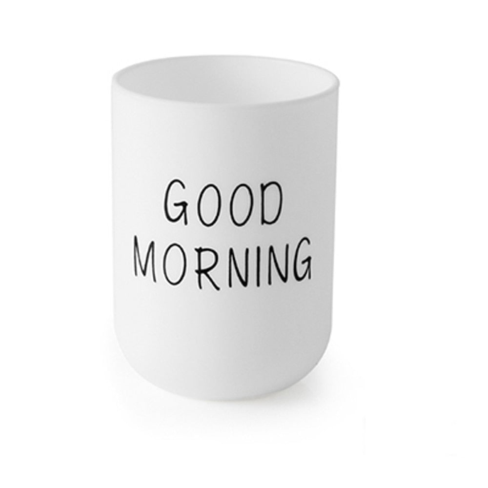 Good Morning Mouthwash Cup Bathroom Mug Toothbrush Toothpaste Holder Cup Travel Wash Cup Water Mug Bathroom Accessories