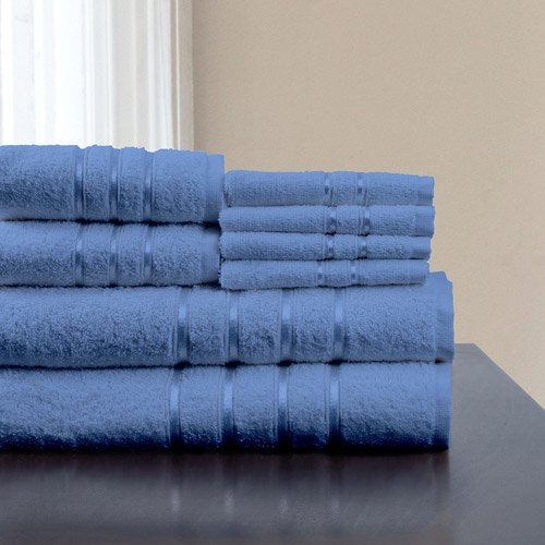 Luxurious green washcloth, hand towel and bath towel set - ideal for your stay at home and in the hotel