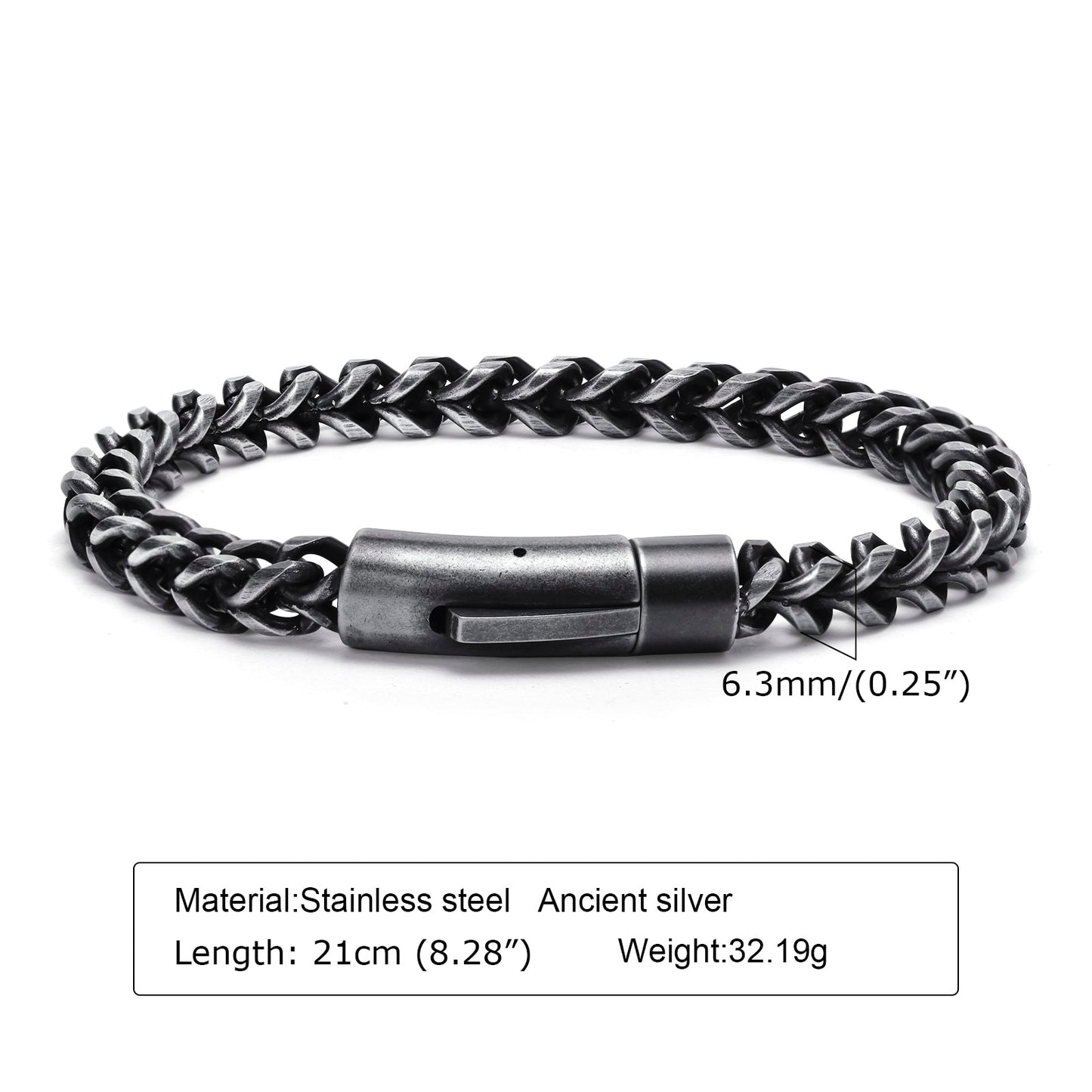 STYLISH STAINLESS STEEL BALI FOXTAIL CHAIN ​​BRACELET