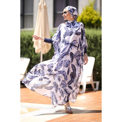 4 Pcs frauen Muslimischen Bademode Digital Gedruckt Lslamic Kleidung Hijab Langen Ärmeln Sport Badeanzug Burkinis Tragen Badeanzug 4XL