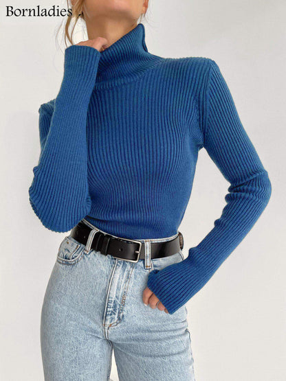 Basic Turtleneck Sweater Women Pullover Autumn Winter Tops Slim
