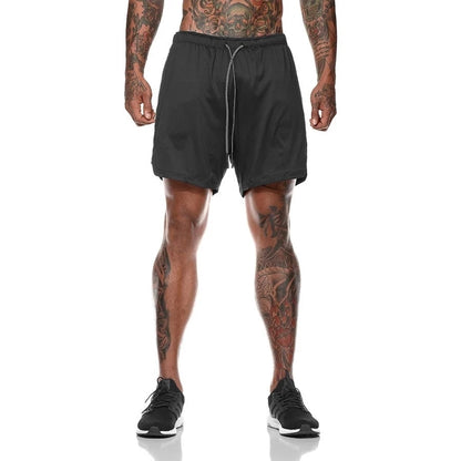 Sport Shorts Men Sportswear Double-deck Running Pants