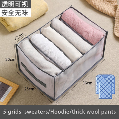 Jeans Fach Lagerung Box Closet Kleidung Schublade Mesh Trennung Box Stapeln Hosen Schublade Teiler Kann Gewaschen Startseite Organizer