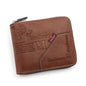 Men's leather wallet wax oil skin wallet for men purse short male card holder wallets zipper around money purse