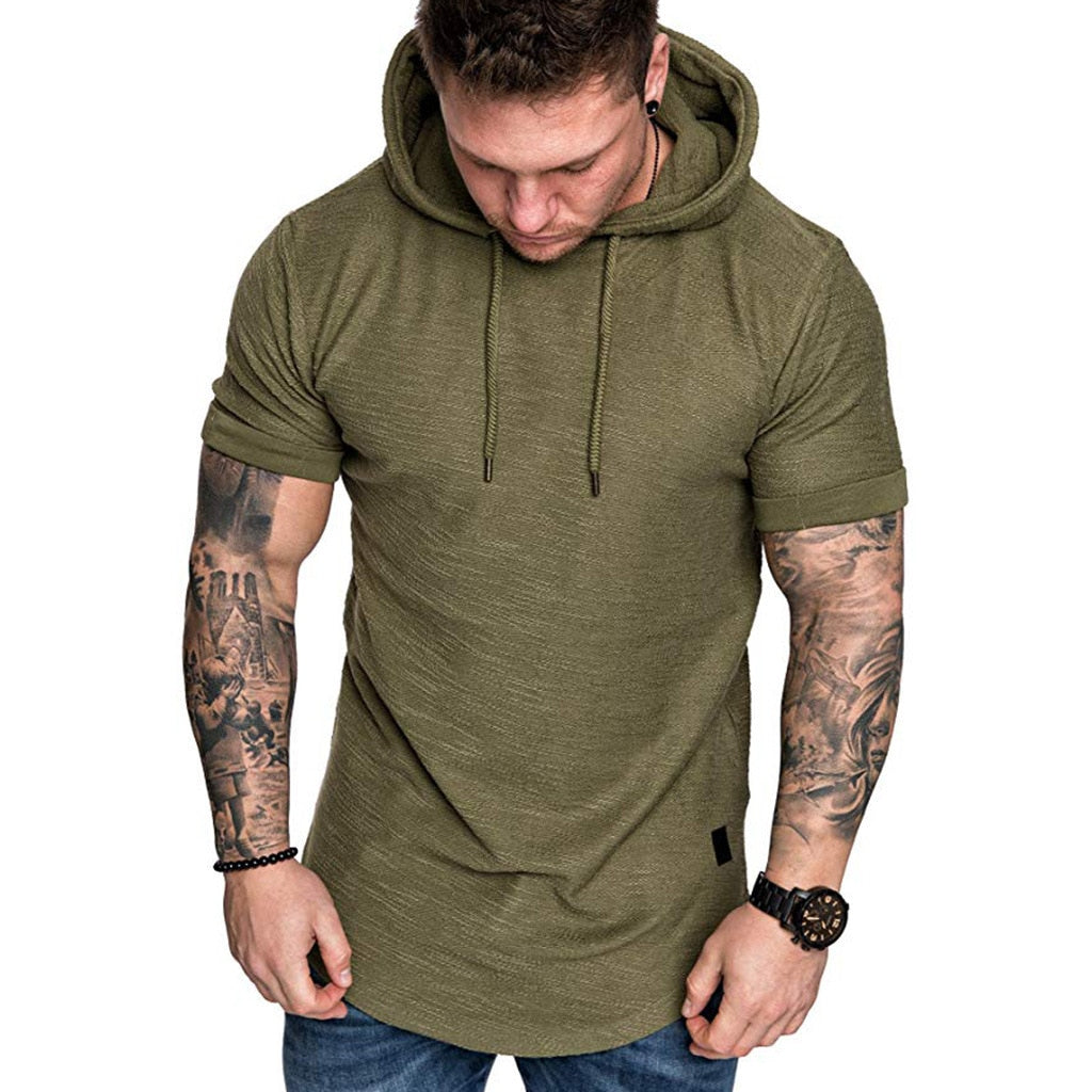 brand new men's hoodies sweatshirts short sleeve men's hoodies sweatshirt casual solid color