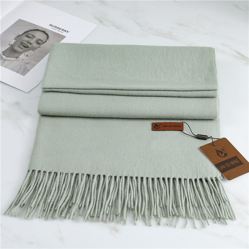 Winter Cashmere Scarf Women Thick Warm Pashmina Scarves