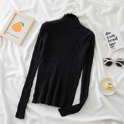 Half Turtleneck Sweater Women Knitwear Slim Solid Color