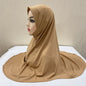 H124 plain big size muslim hijab with chin part top quality Hijab