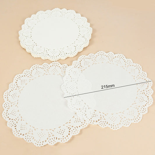 100pcs White Round Paper Doilies Lace Placemats for Tables Wedding Christmas Birthday Party Cake Placemat Table Decoration