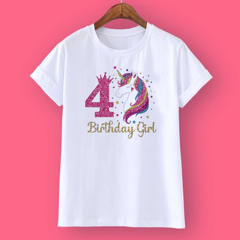 Unicorn Birthday Shirt 1-12 Birthday T-Shirt Wild