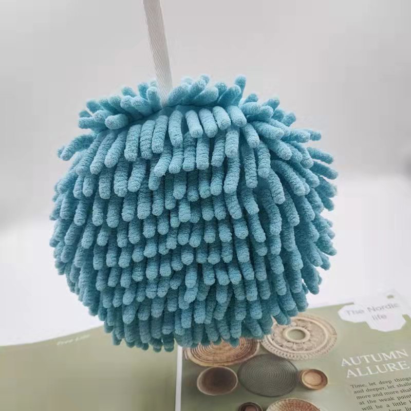 Chenille Hand Towels Kitchen Bathroom Hand Towel Ball with Hanging Loops Quick Dry Soft Absorbent Microfiber Towels