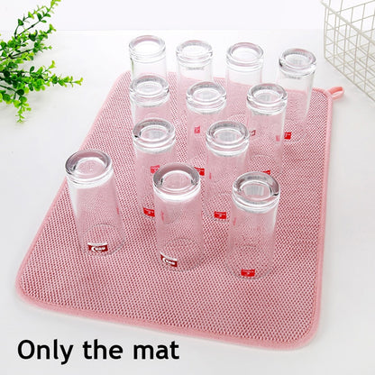 30x40cm Dish Drying Mat In The Cupboard Drying Mats Microfiber Absorbent Table Placemat Non-Slip Heat Resistant Drain Drying Pad