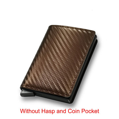 Carbon Fiber Rfid Card Holder Men Wallets Money Bag Zipper Purse Small Leather Mini Slim Wallets Vallet Carteira Masculina