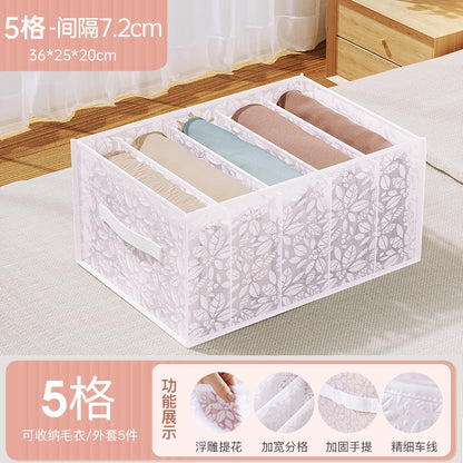 Jeans Fach Lagerung Box Closet Kleidung Schublade Mesh Trennung Box Stapeln Hosen Schublade Teiler Kann Gewaschen Startseite Organizer