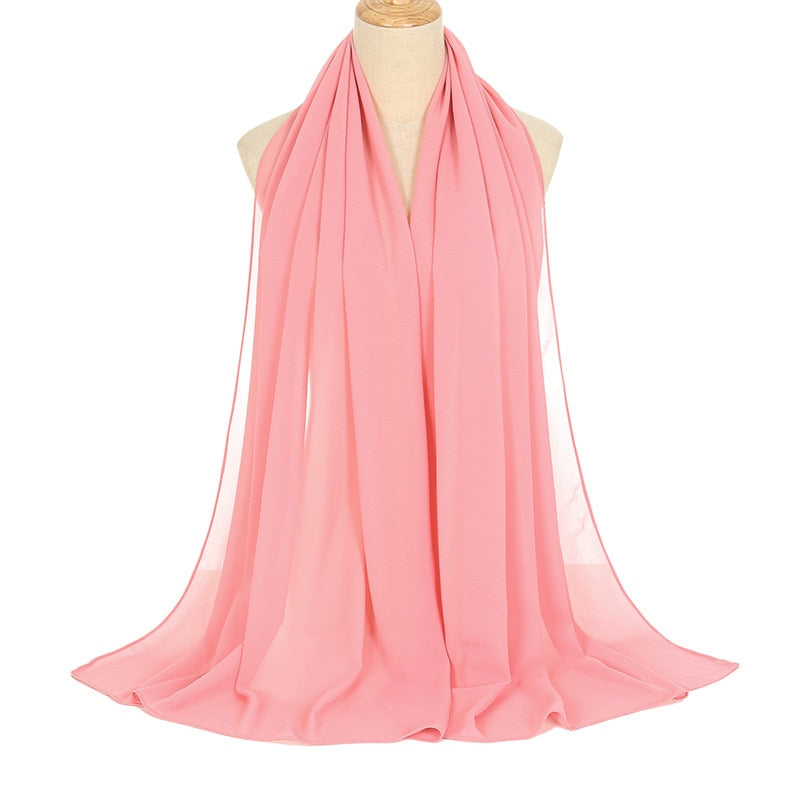 Muslimischer Chiffon Hijab Schal Frauen lange einfarbige Kopf wickel (180*70cm)