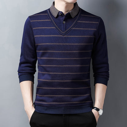 Sweater Fleece Thickened Knitted Men Clothing