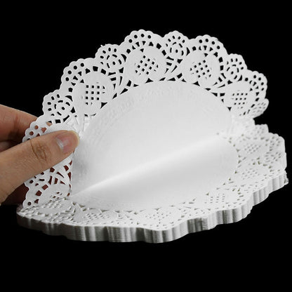 100pcs White Round Paper Doilies Lace Placemats for Tables Wedding Christmas Birthday Party Cake Placemat Table Decoration