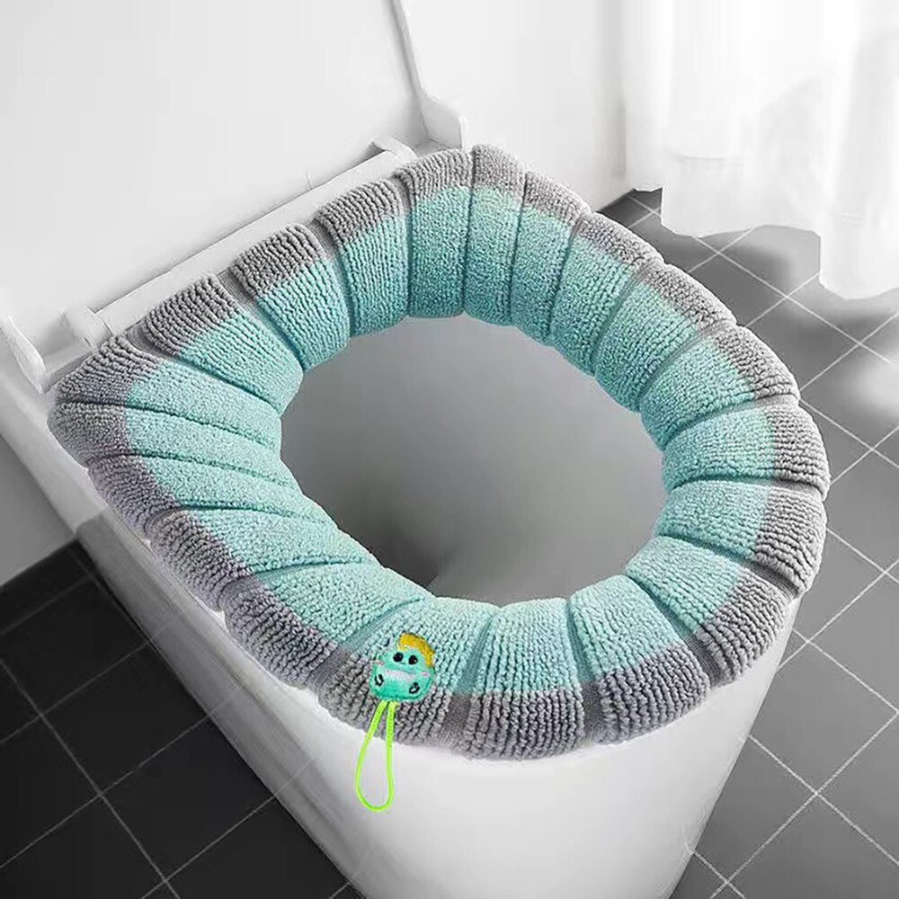 Universal Toilet Seat Cover Pumpkin Pattern Closestool Mat Soft Warm Toilet Seat Cushion Bathroom