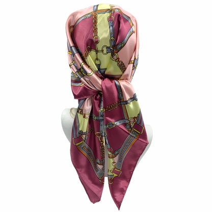 Square Silk Scarves Women 90*90cm Satin Hijab Scarf Muslim