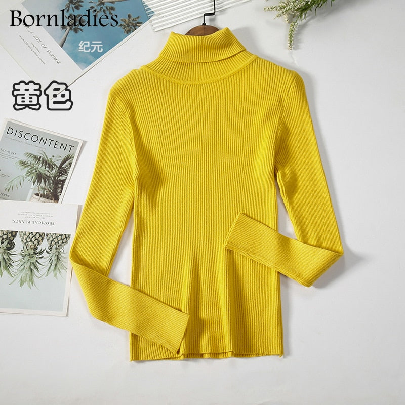 Basic Turtleneck Sweater Women Pullover Autumn Winter Tops Slim