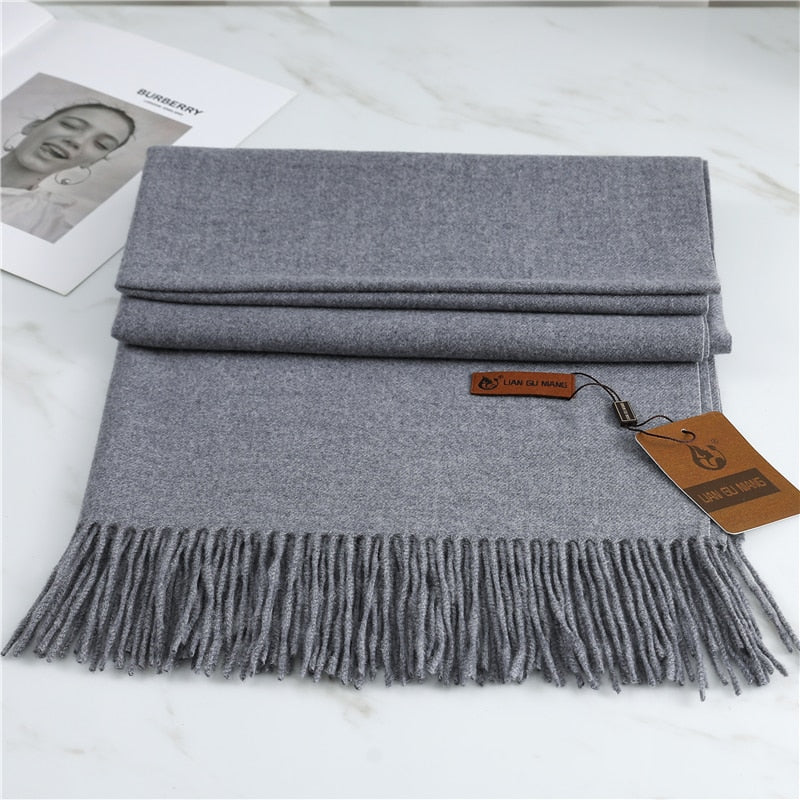 Winter Cashmere Scarf Women Thick Warm Pashmina Scarves