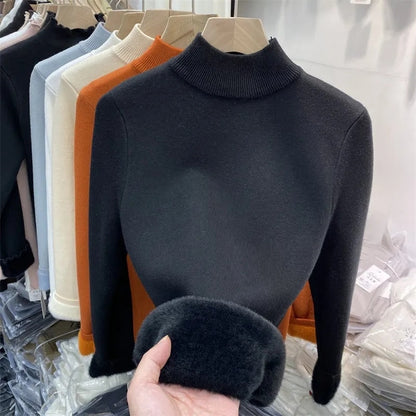 Korean Turtleneck Slim Thicken Knitted Sweater