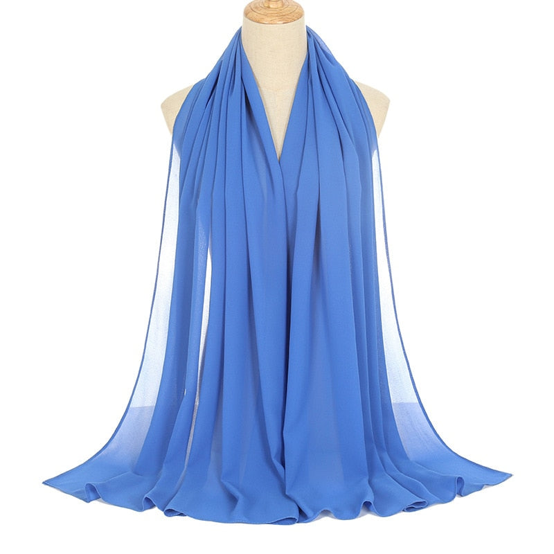 Muslim Chiffon Hijab Scarf Women Long Solid Color Head Wrap (180*70cm)