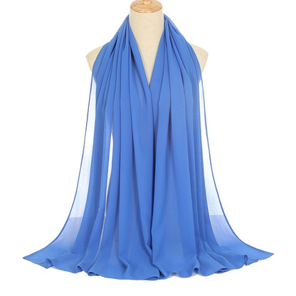 Muslim Chiffon Hijab Scarf Women Long Solid Color Head Wrap (180*70cm)