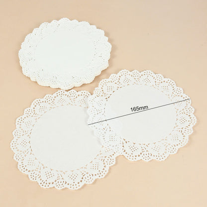 100pcs White Round Paper Doilies Lace Placemats for Tables Wedding Christmas Birthday Party Cake Placemat Table Decoration