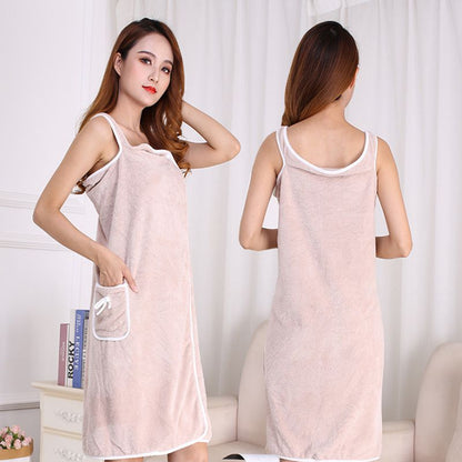 Women Large Bathrobe Quick Dry Wearable Microfiber soft Bathrobes Plush Thick Absorbent Winter Night Sleepwear Dressing Gown