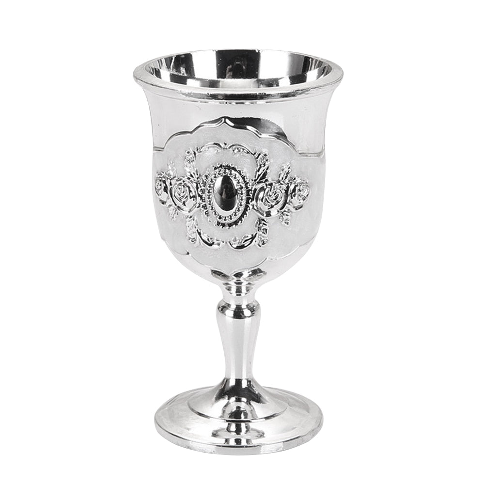 30/40ML Aluminum Alloy Glasses Retro Tableware Goblet Vintage European Style Spirit Champagne Glasses Bar Home Decor