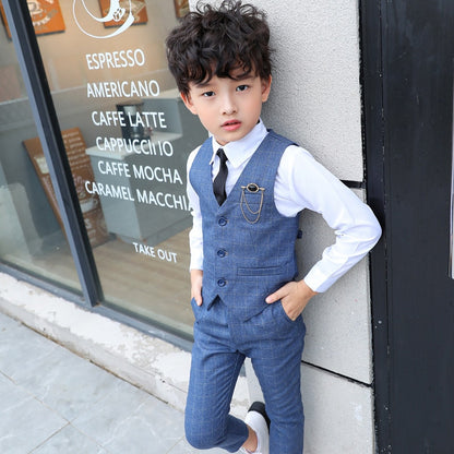 Blazer Kids Vest Wedding Clothing Set Toddler Formal Dress Suit