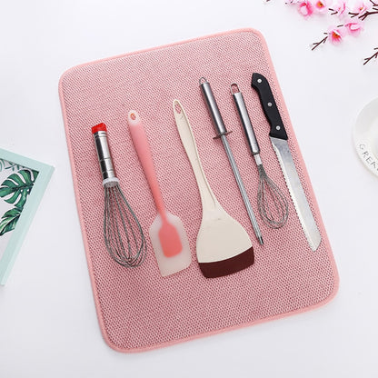 30x40cm Dish Drying Mat In The Cupboard Drying Mats Microfiber Absorbent Table Placemat Non-Slip Heat Resistant Drain Drying Pad