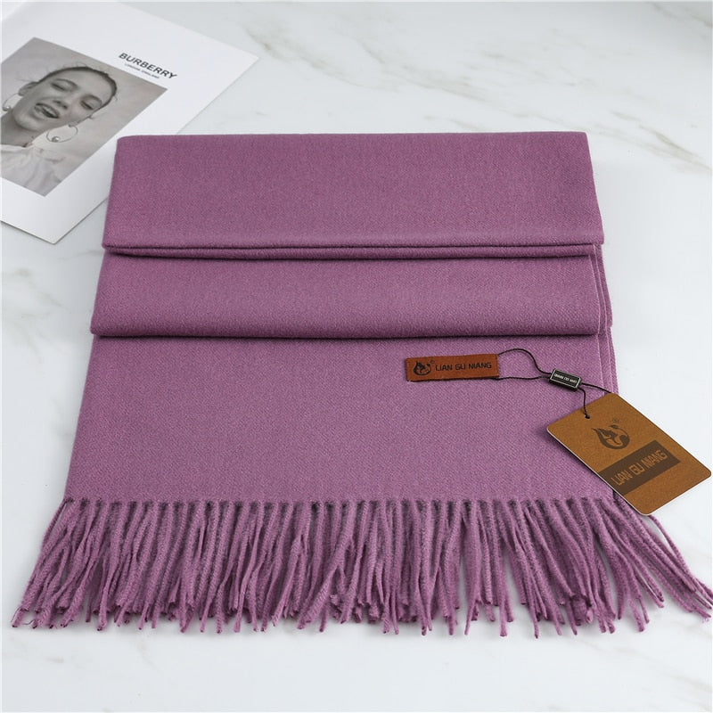 Winter Cashmere Scarf Women Thick Warm Pashmina Scarves