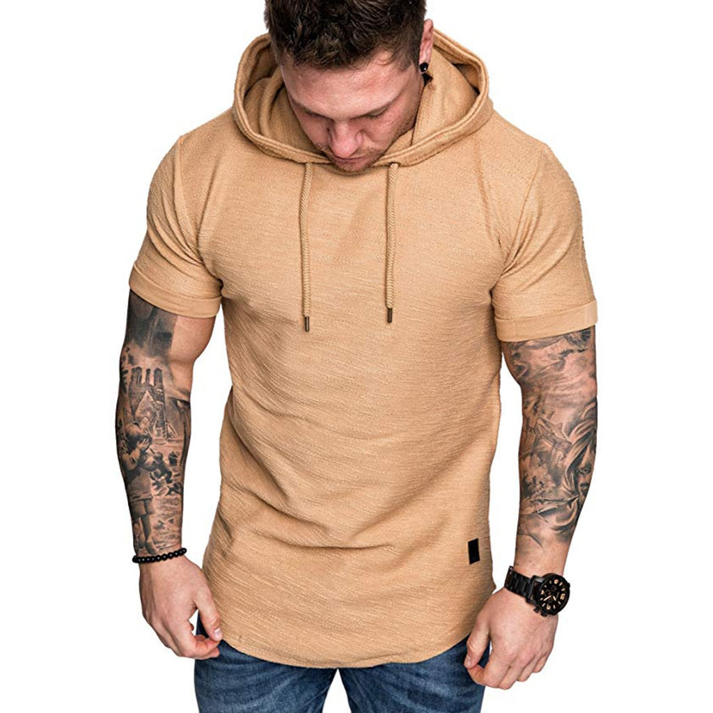 brand new men's hoodies sweatshirts short sleeve men's hoodies sweatshirt casual solid color