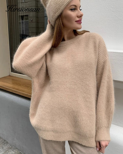 Soft Loose Knitted Cashmere Sweater Women 2023 New